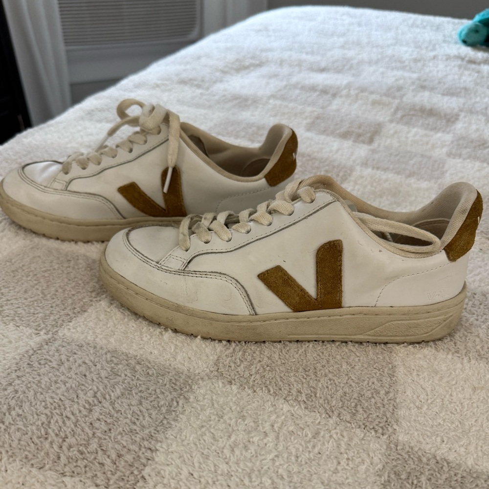 Veja White and Brown Sneakers
